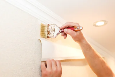 Pose de papier peint à Feliceto — revêtements muraux et toiles de verre